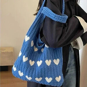 Knitted tote bag for daily use, shopping,  beach bag